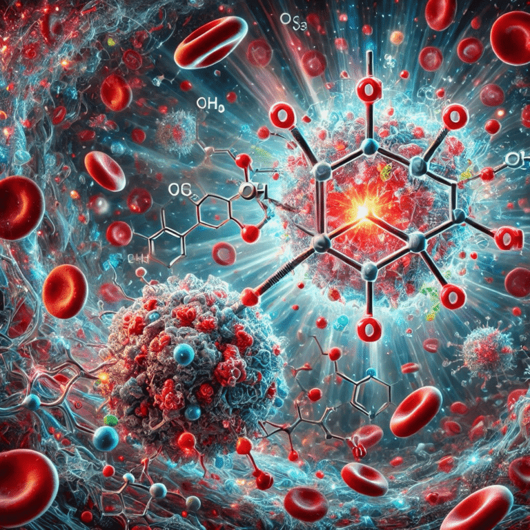 Frondoside-A attacking cancer cells in human blood.
